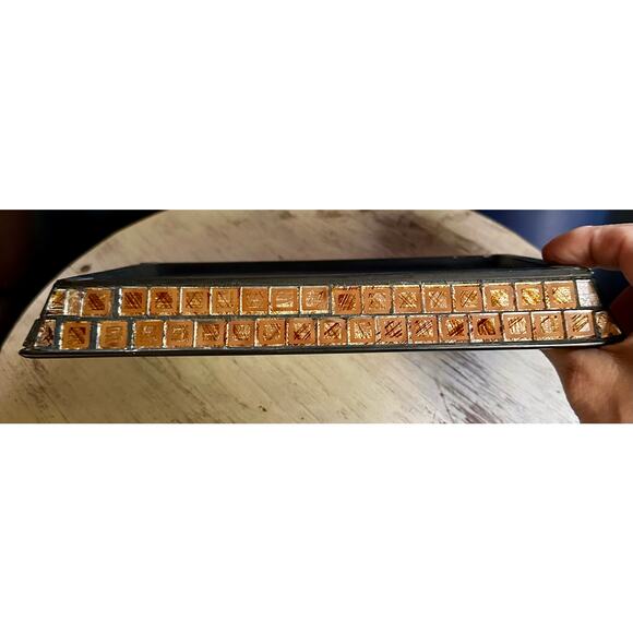 Moroccan Vintage Mosaic Tray , Gold and Black Mosaic, Vanity, Desk, Tray - Picture 4 of 10